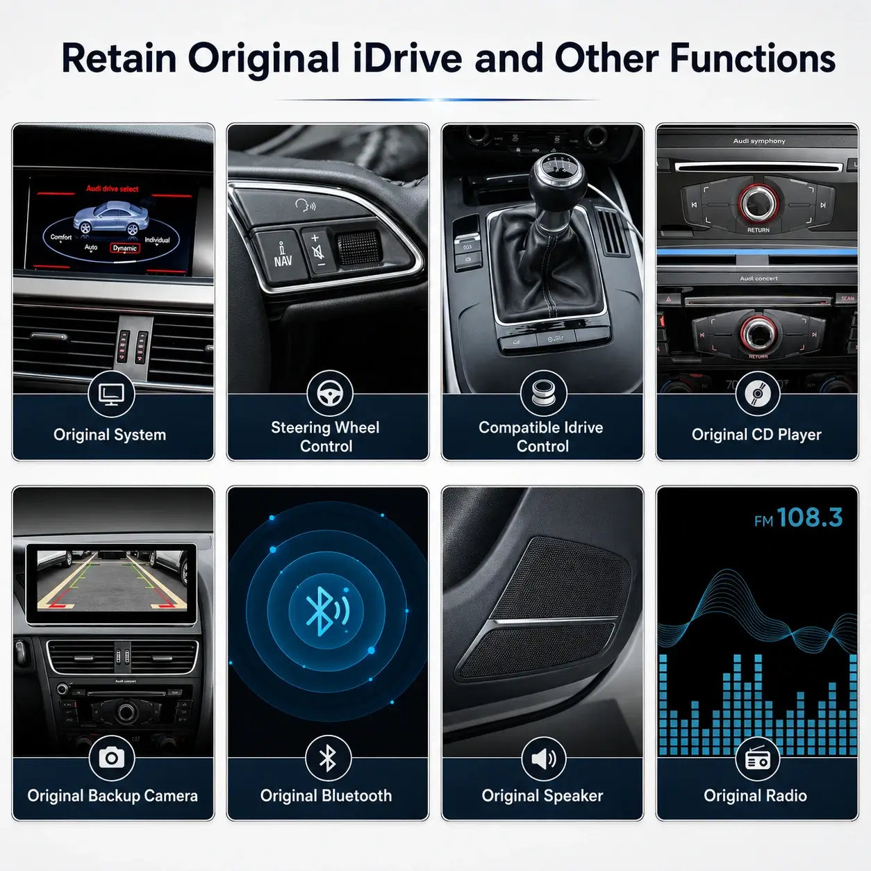 BMW 3er 5er 6er Serie E90 E91 E92 E93 E60 E61 E62 E63 E64 Android 15 Head Unit CarPlay & Android Auto CCC CIC