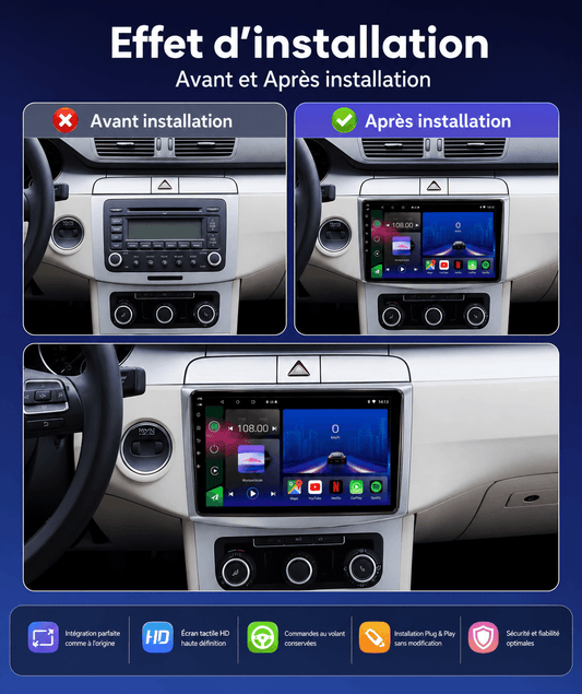 Volkswagen | Passat B6 B7 CC | 2006-2015 | Android 15 Head Unit | Apple CarPlay | Android Auto