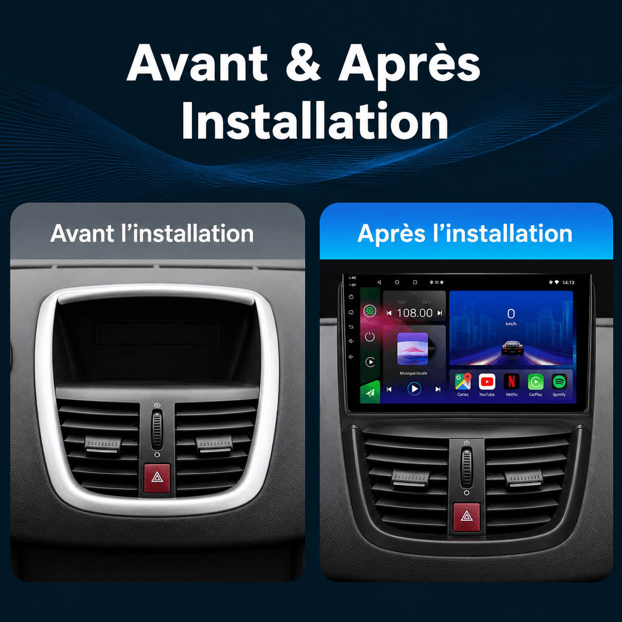 Peugeot 207 | 207 CC | 2006-2014 | Android 13 Hoofdeenheid | Apple CarPlay | Android Auto