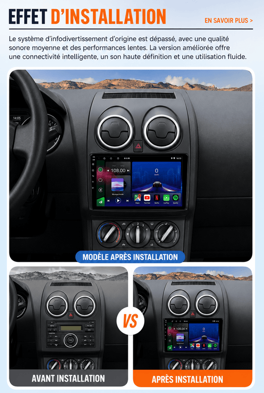 Nissan Qashqai | 2006-2013 | Android 15 Head Unit | Apple CarPlay | Android Auto