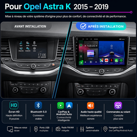 Opel Astra K | 2015-2022 | Android 15 Head Unit | Apple CarPlay | Android Auto
