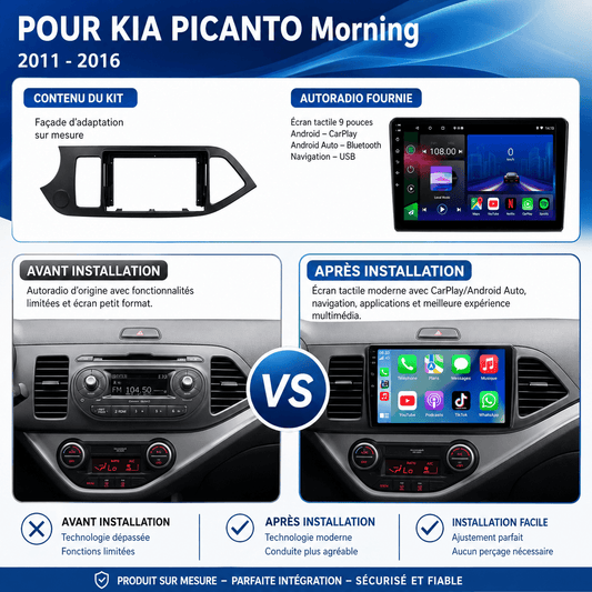 Kia Picanto | 2011-2016 | Android 15 Head Unit | Apple CarPlay | Android Auto