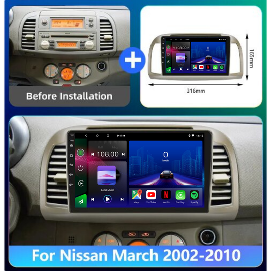 TOPTAKTILNissan Micra | 2002 - 2010 | Android 15 autoradio | Apple CarPlay | Android Auto