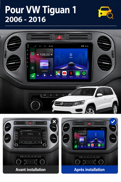 Volkswagen Tiguan | 2006-2015 | Head Unit Android 15 | Carplay en Android Auto