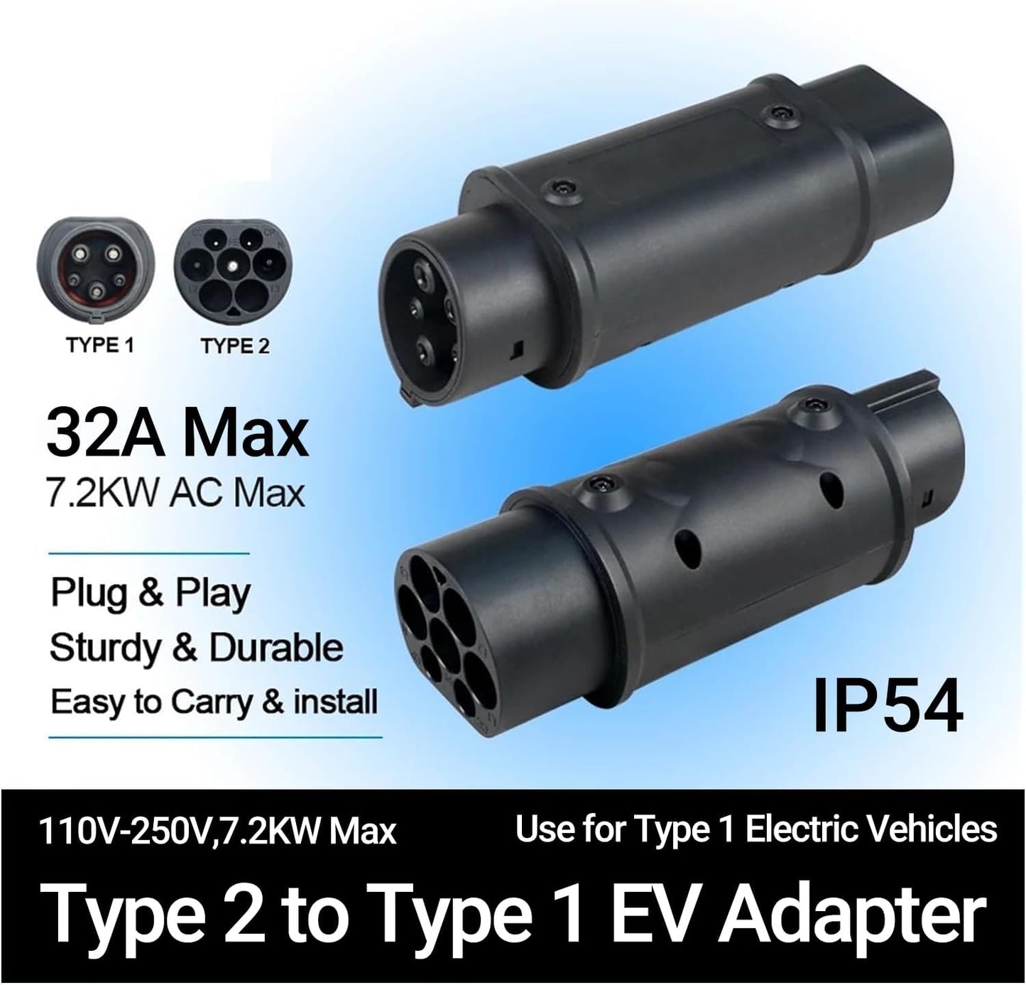 Charging Adapter Type 2 to Type 1 J1772 – 32A