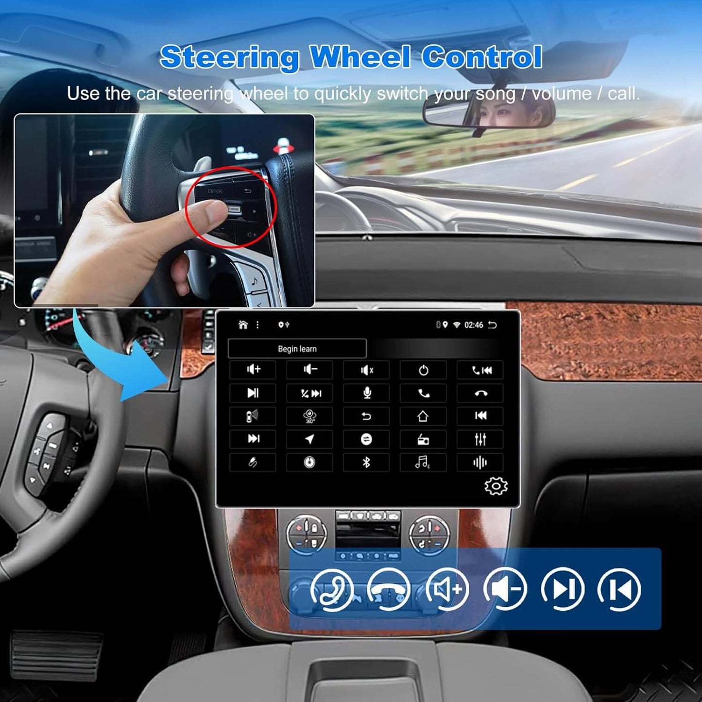 Head Unit 13 Zoll Chevrolet Tahoe Suburban GMC Yukon 2008-2012 - QLED GPS Dual-Kamera 6+128 GB