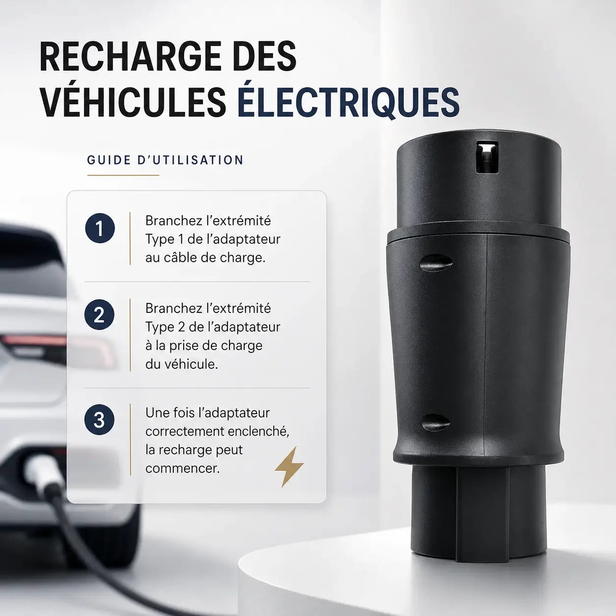 Adapter Type 1 J1772 naar Type 2 – 32A