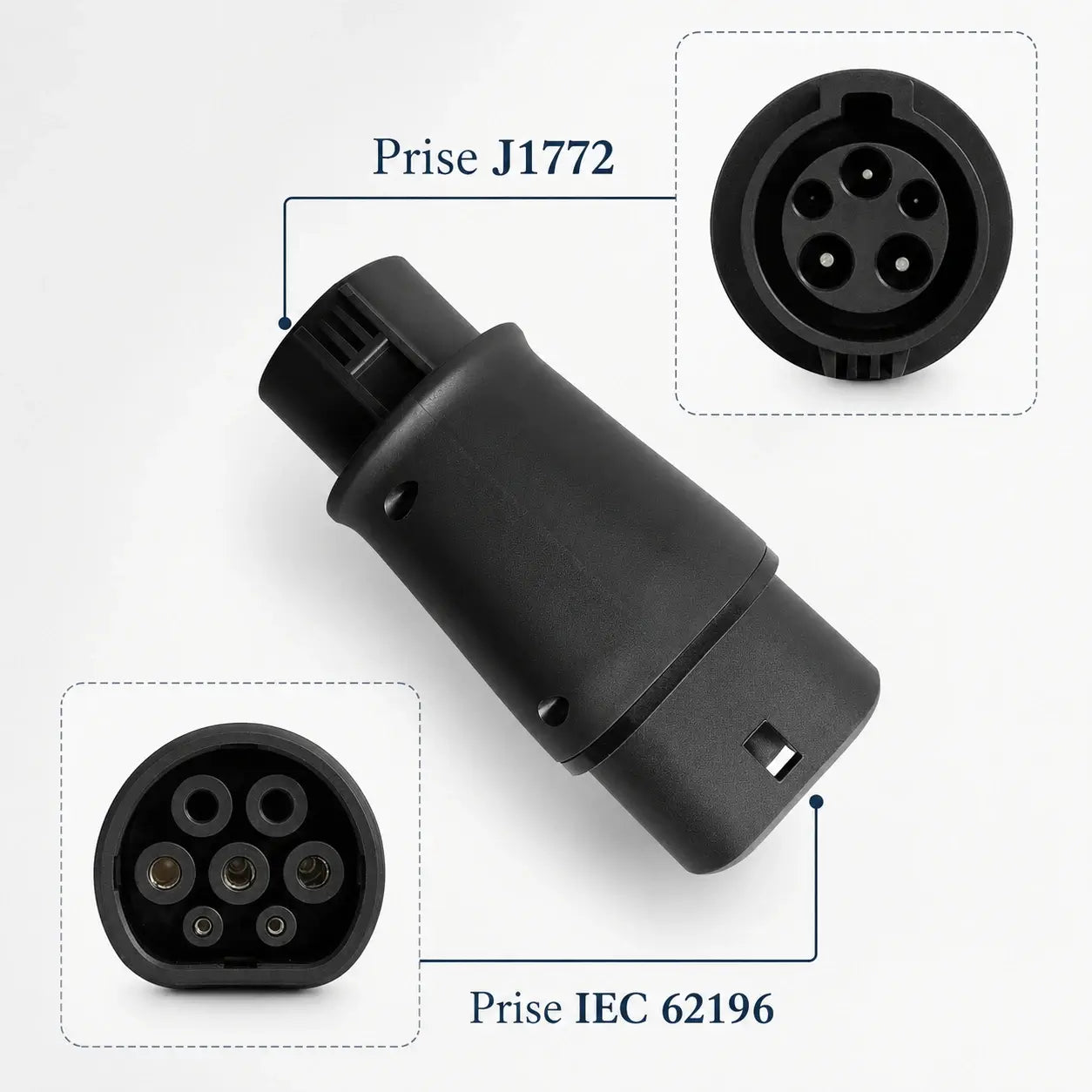 Adapter Type 1 J1772 naar Type 2 – 32A