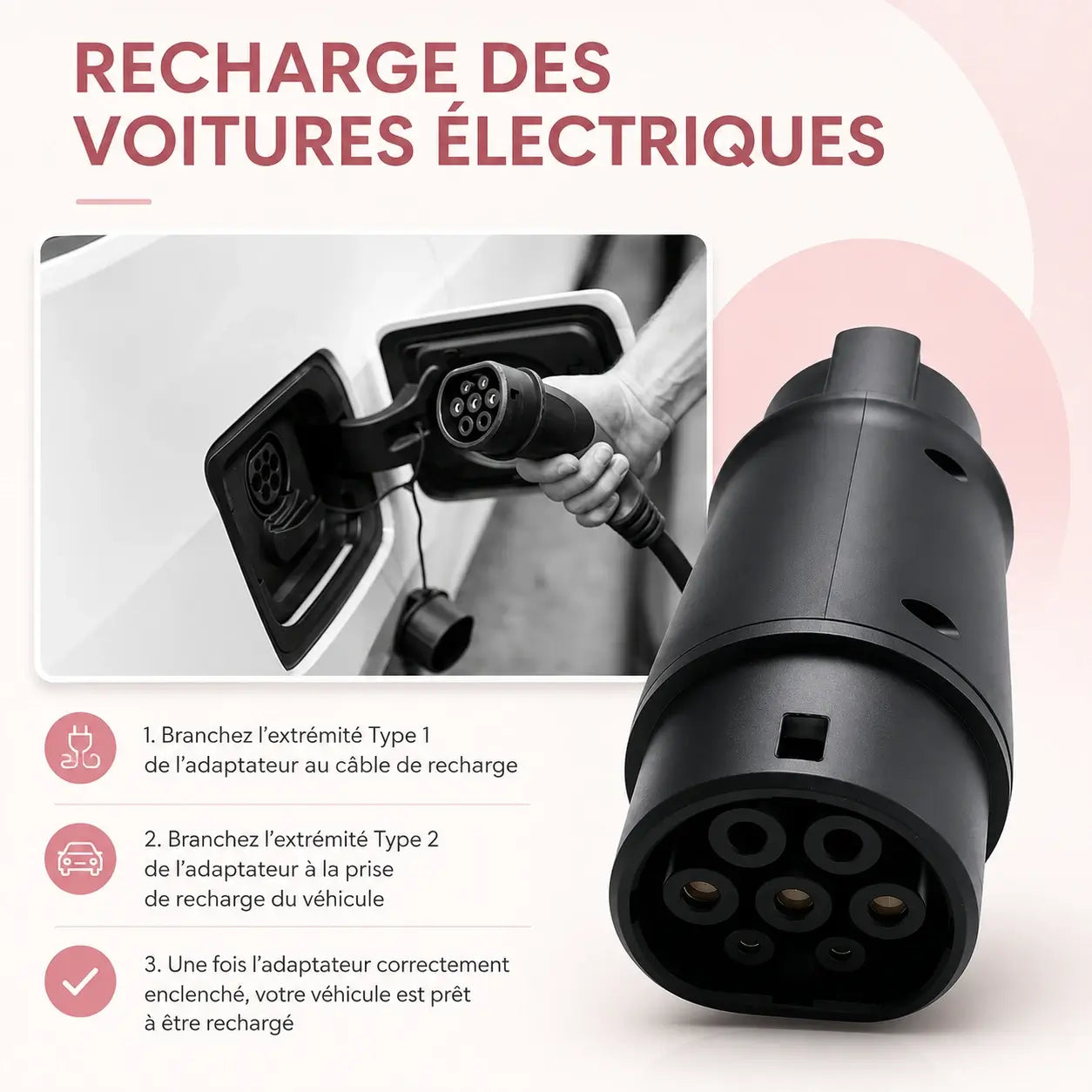 Adapter Type 1 J1772 naar Type 2 – 32A