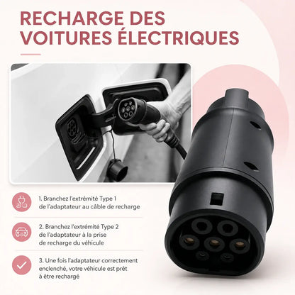 Adapter Type 1 J1772 naar Type 2 – 32A