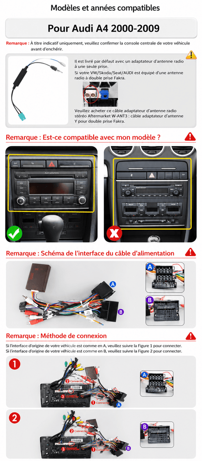 Head Unit Android 15 Wireless CarPlay für Audi A4 S4 RS4 B6 B7 | Seat Exeo