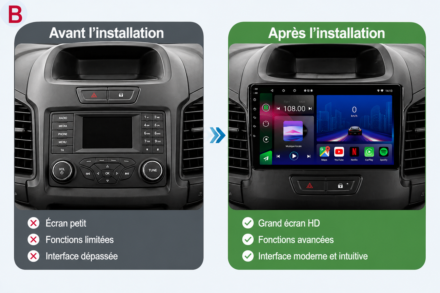 Ford Ranger T6 | 2011-2016 | Android 15 Head Unit | Apple CarPlay | Android Auto