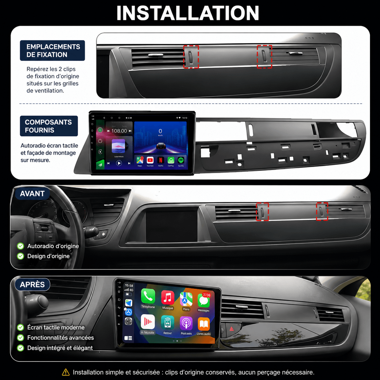 Citroen C5 CH | 2010 - 2016| Android 15 Head Unit | Apple CarPlay | Android Auto