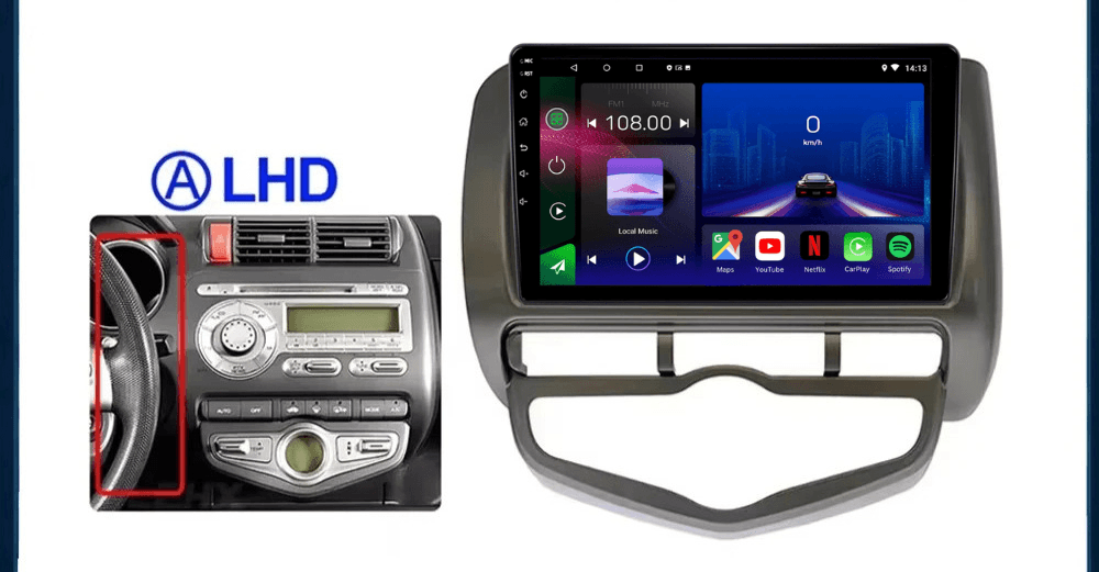 Honda Jazz fit | 2002-2007 | Head Unit Android 15 | Apple CarPlay | Android Auto