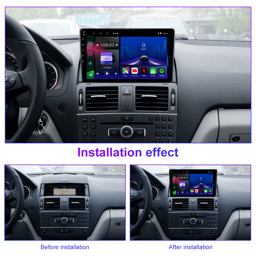Mercedes | C Class | W204 S204 | 2006-2011 | Android 15 Head Unit | Apple CarPlay | Android Auto
