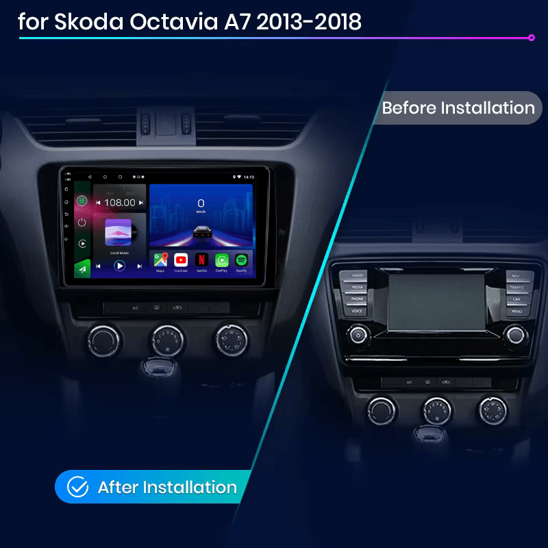 Skoda | Octavia MK3 | Rapid | 2013-2019 | Android 15 Head Unit | Apple CarPlay | Android Auto
