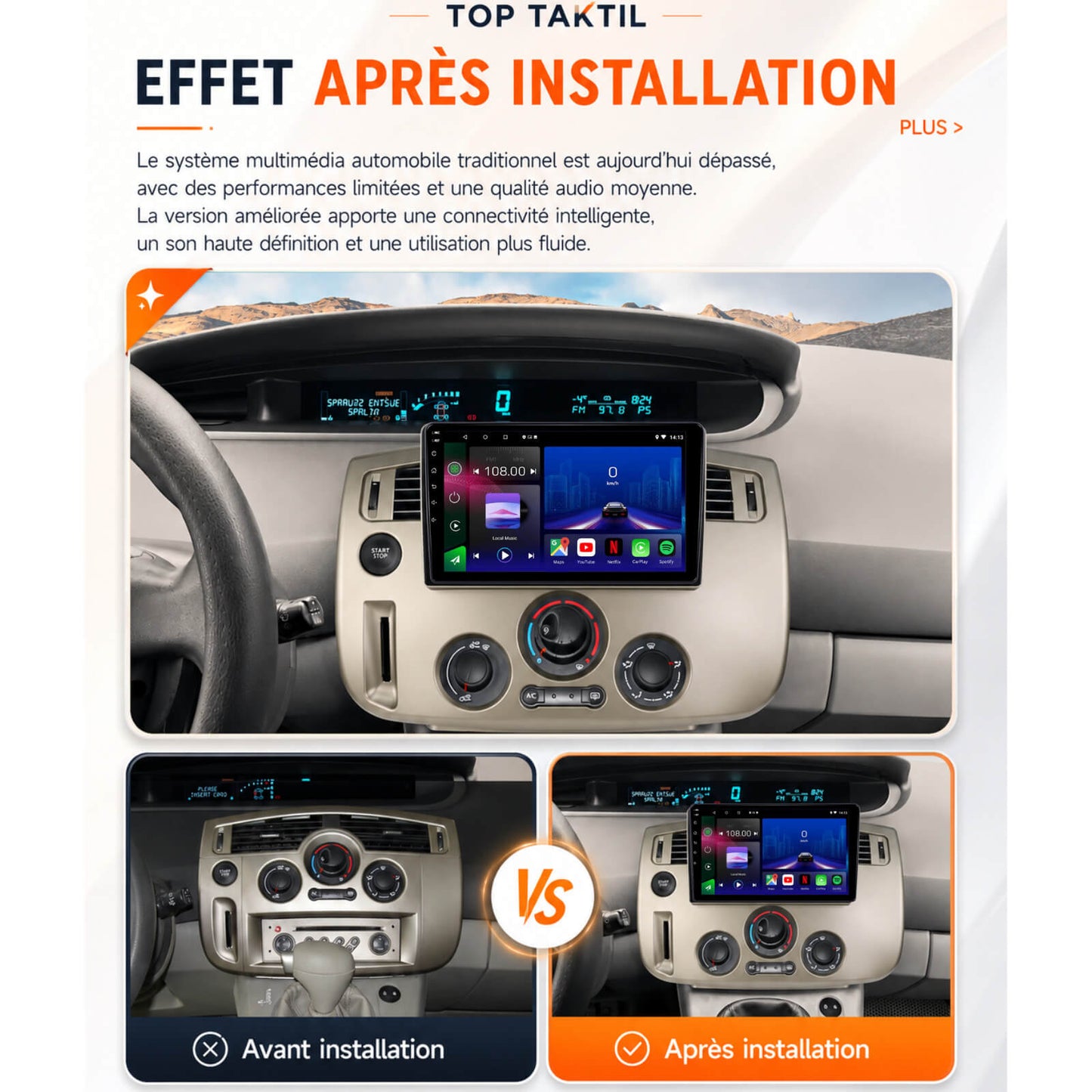 Renault Scenic 2 | 2004 -2008 | Android 15 Head Unit | Apple CarPlay | Android Auto