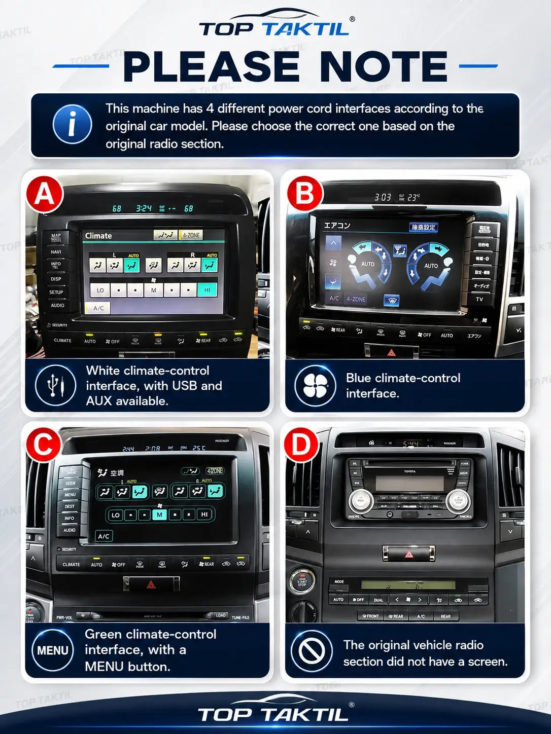Toyota Land Cruiser 2008-2015 Android 15 Head Unit: IPS Touch, CarPlay, Android Auto, GPS, WiFi 5G, FM, SWC, AHD-Kamera