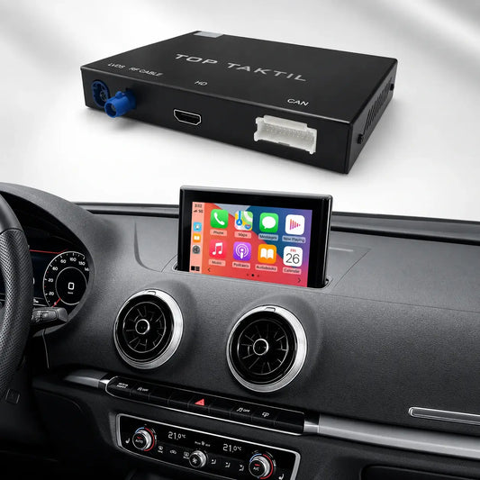 Kit Retrofit CarPlay & Android Auto Wireless for Audi A3 (2010–2018) – Navigation, Music, Camera, Mirroring