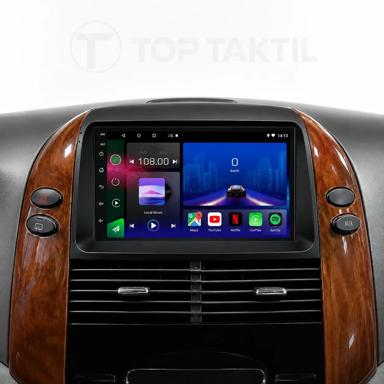 Hoofdeenheid Android 13 voor Toyota Sienna 2004-2010: Draadloos CarPlay, Android Auto, 2G+32G, SWC, WiFi, GPS, DSP, Bluetooth, FM