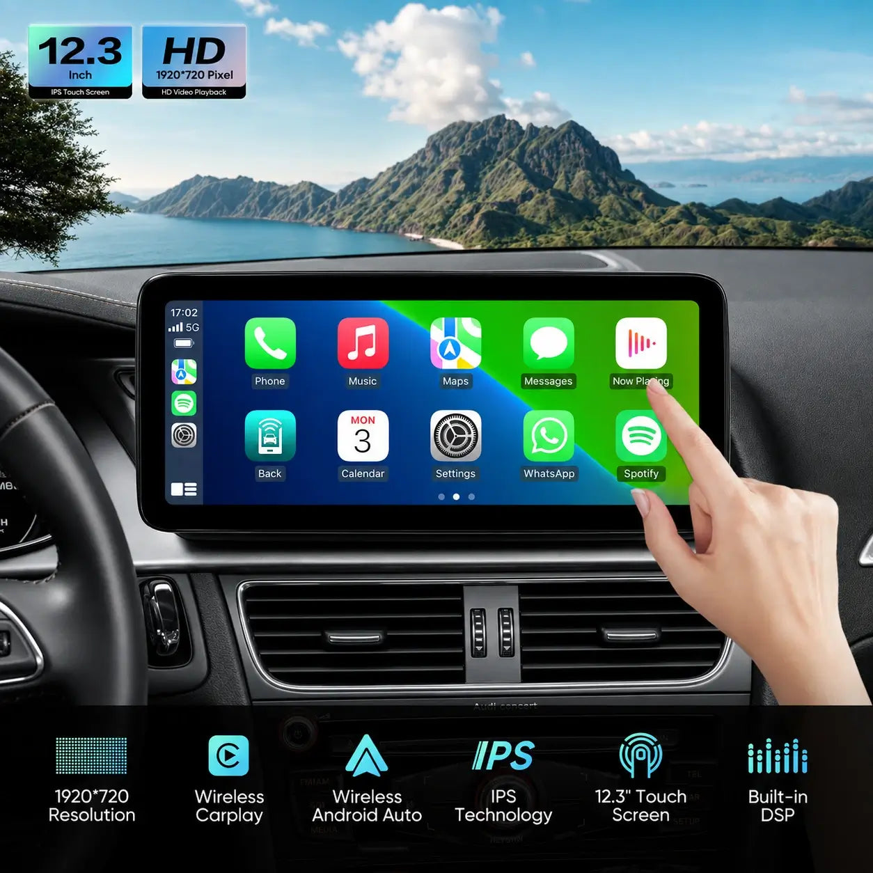 Head Unit 12,3" für Audi A4/A5/S4/S5 B8 (2009-2016) mit CarPlay & Android Auto