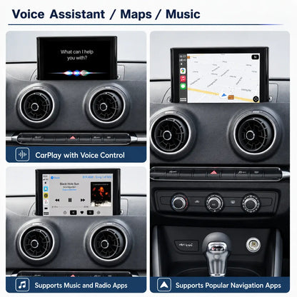 Kit voor draadloze CarPlay & Android Auto retrofit voor Audi A3/A5/S3 (2010–2018) – Navigatie, Muziek, Camera, Mirroring