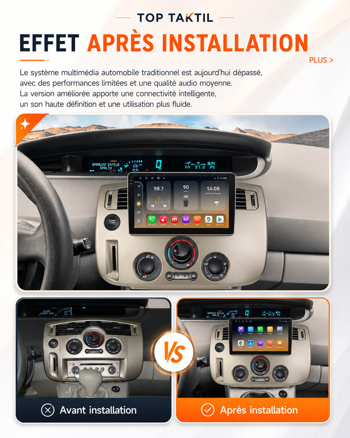 Renault Scenic 2 | 2004 -2008 | Android 15 Head Unit | Apple CarPlay | Android Auto