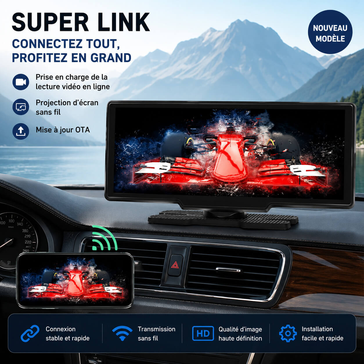 11.26-inch CarPlay & Android Auto Display – No Installation Required