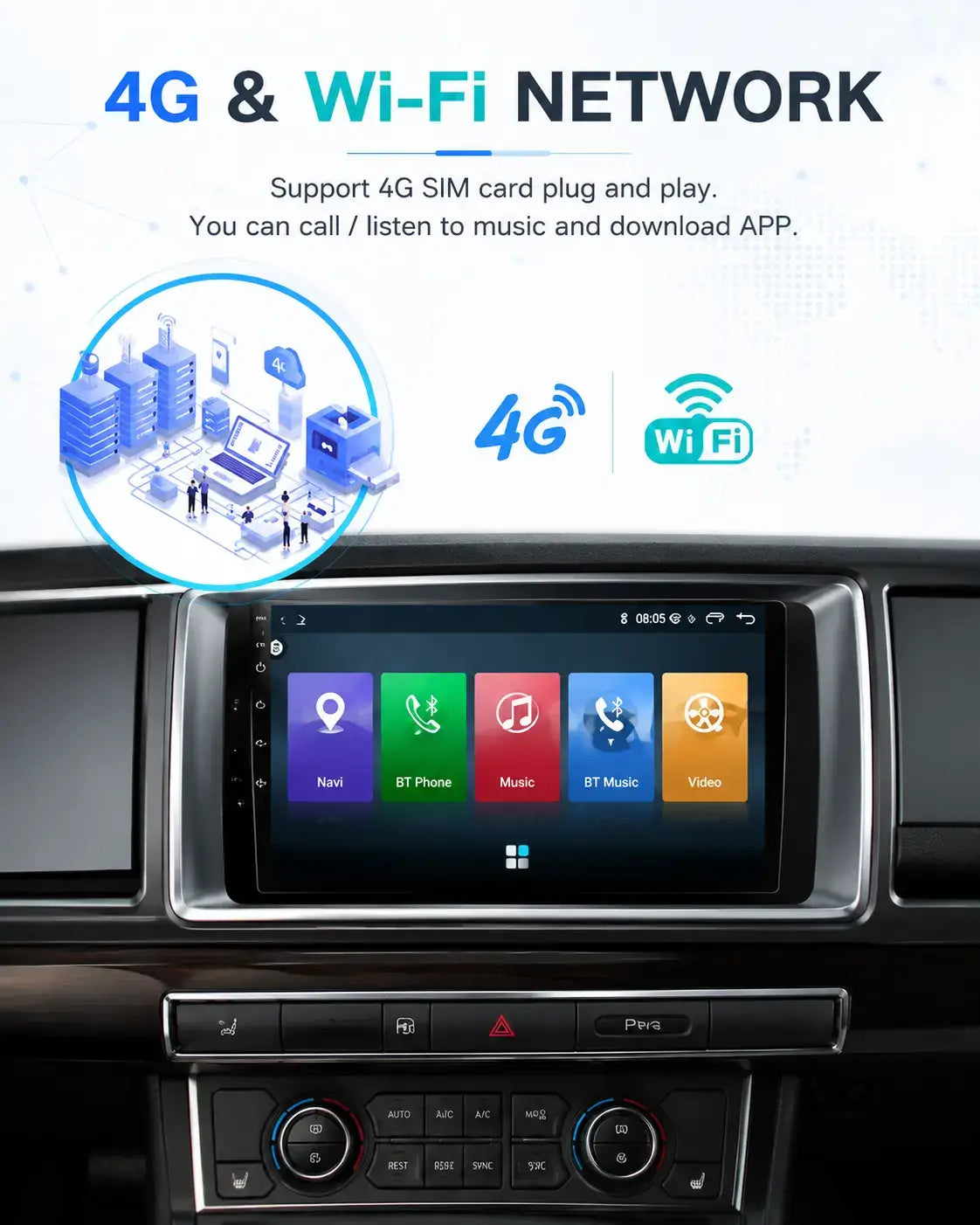 Android Head Unit 13 Touchscreen 7" – Speciaal voor Jaguar XF X250 (2004-2015)