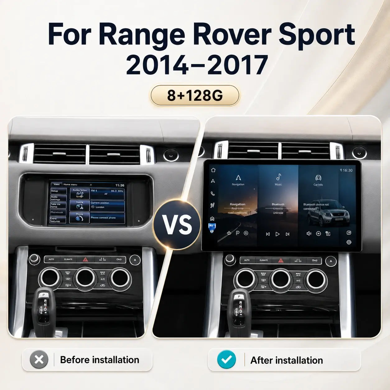 Android Hoofdeenheid 13 met scherm 13,3" – Speciaal Land Rover Range Rover Vogue L405 (2013-2017)