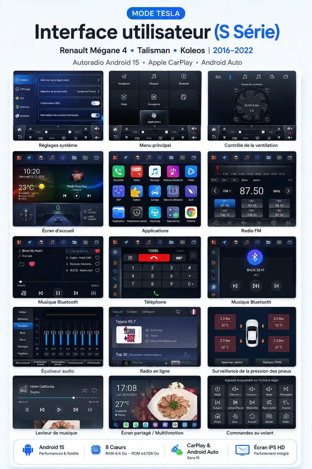 Renault Megane 4 Talisman Koleos | 2016-2022 | Android 15 Head Unit | Apple CarPlay | Android Auto