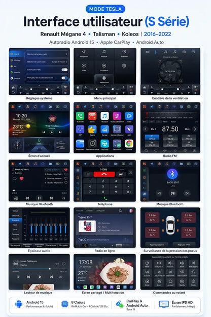 Renault Megane 4 Talisman Koleos | 2016-2022 | Android 15 Head Unit | Apple CarPlay | Android Auto