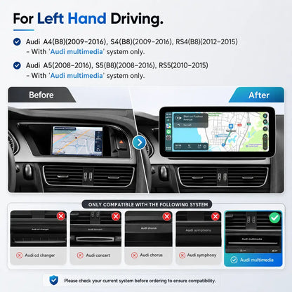 Head Unit 12,3" für Audi A4/A5/S4/S5 B8 (2009-2016) mit CarPlay & Android Auto
