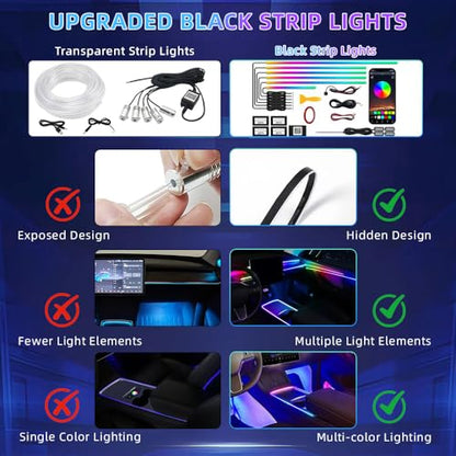TOPTAKTILKit LED pour Voiture RGB - 16 Millions de Couleurs avec Contrôle App