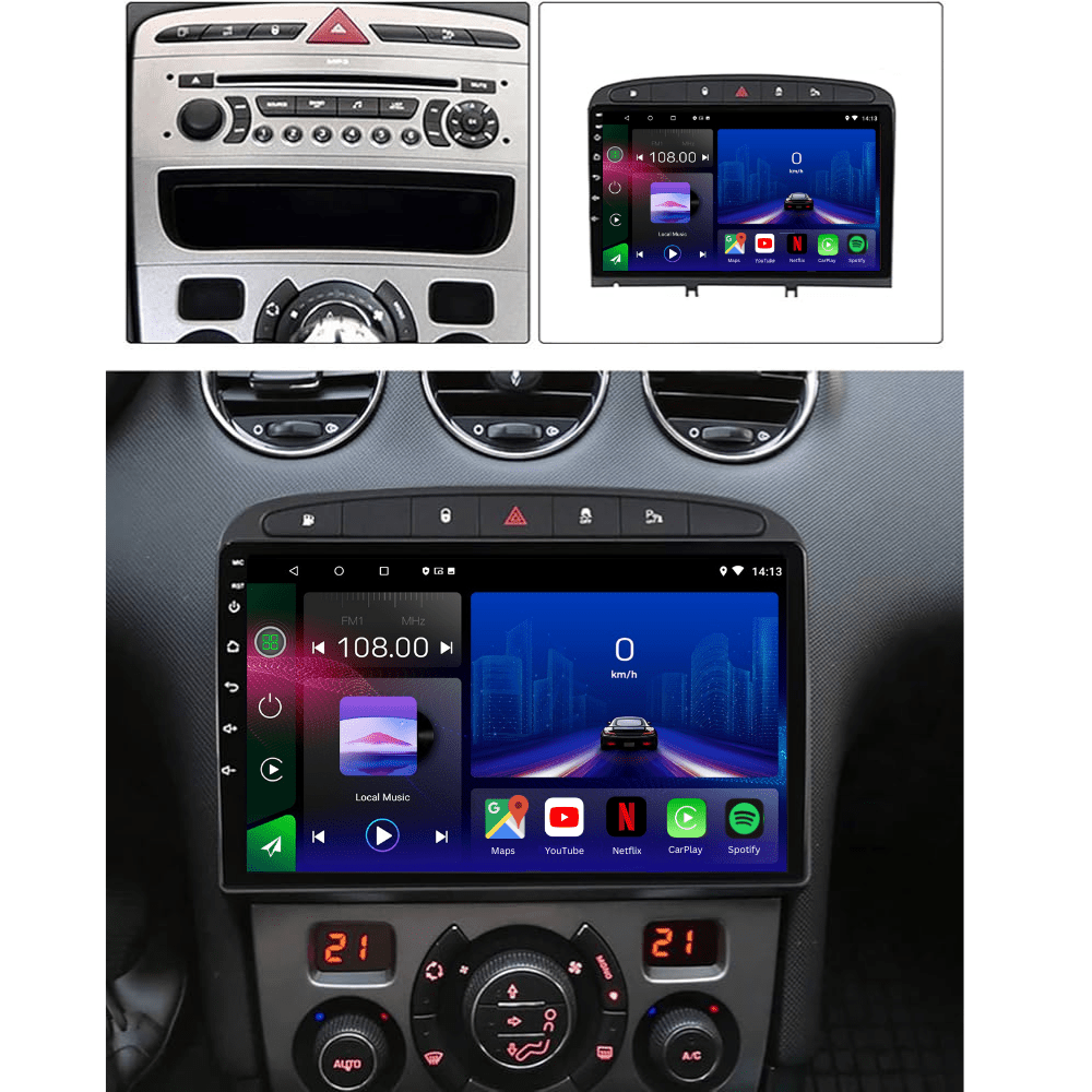 TOPTAKTILPeugeot 308SW 408 | 2007 - 2013 | Android 15 autoradio | Apple CarPlay | Android Auto