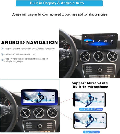 TOPTAKTILAutoradio Android 13 taille 12.3'' pour Mercedes C/GLC W205 2015 - 2018 | CarPlay, Android Auto