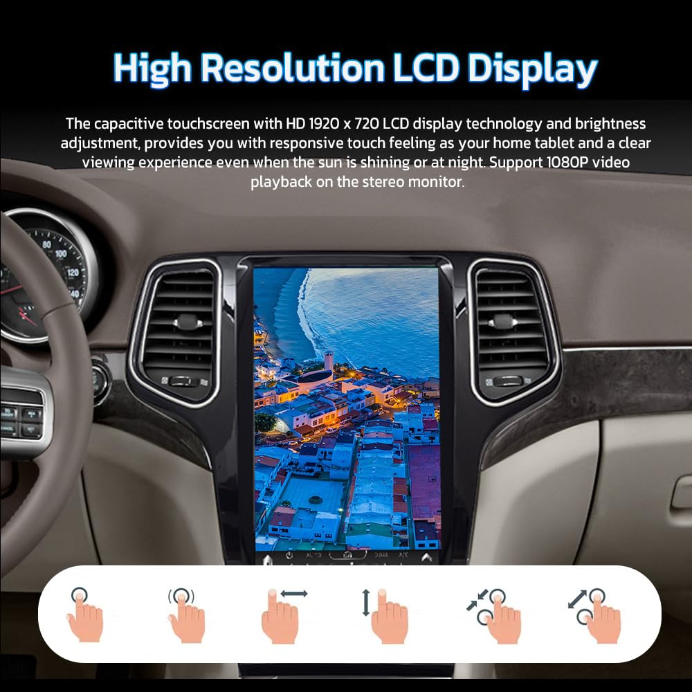 TOPTAKTILJeep Grand Cherokee 2014 - 2022 | Autoradio 13.6'' Android 12, GPS, CarPlay, 128GB