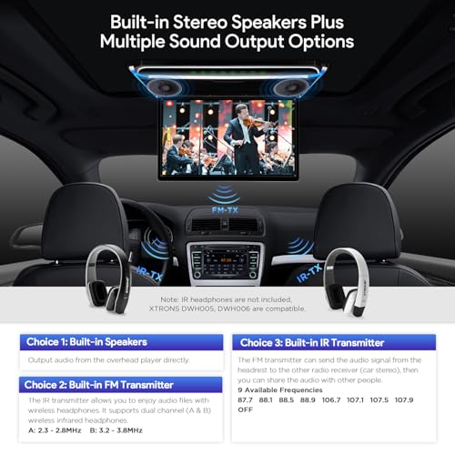 TOPTAKTILÉcran TFT 17.3" Full HD 1080P – Lecteur de Toit Voiture avec Casque IR NoirÀ domicile