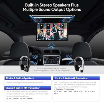 TOPTAKTILÉcran TFT 17.3" Full HD 1080P – Lecteur de Toit Voiture avec Casque IR NoirÀ domicile