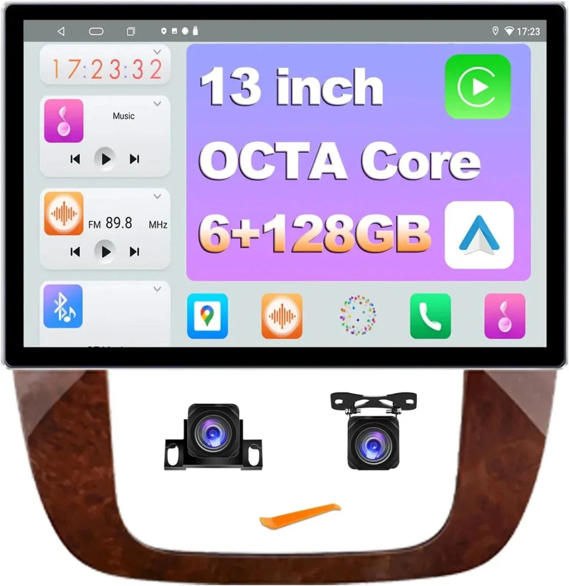 TOPTAKTILAutoradio Android 13" pour Chevrolet Tahoe/Suburban GMC Yukon 2008 - 2012 : écran QLED, GPS, caméra avant/arrière, enregistrement double caméra, DSP, radio AM, 6+128 Go.À domicile