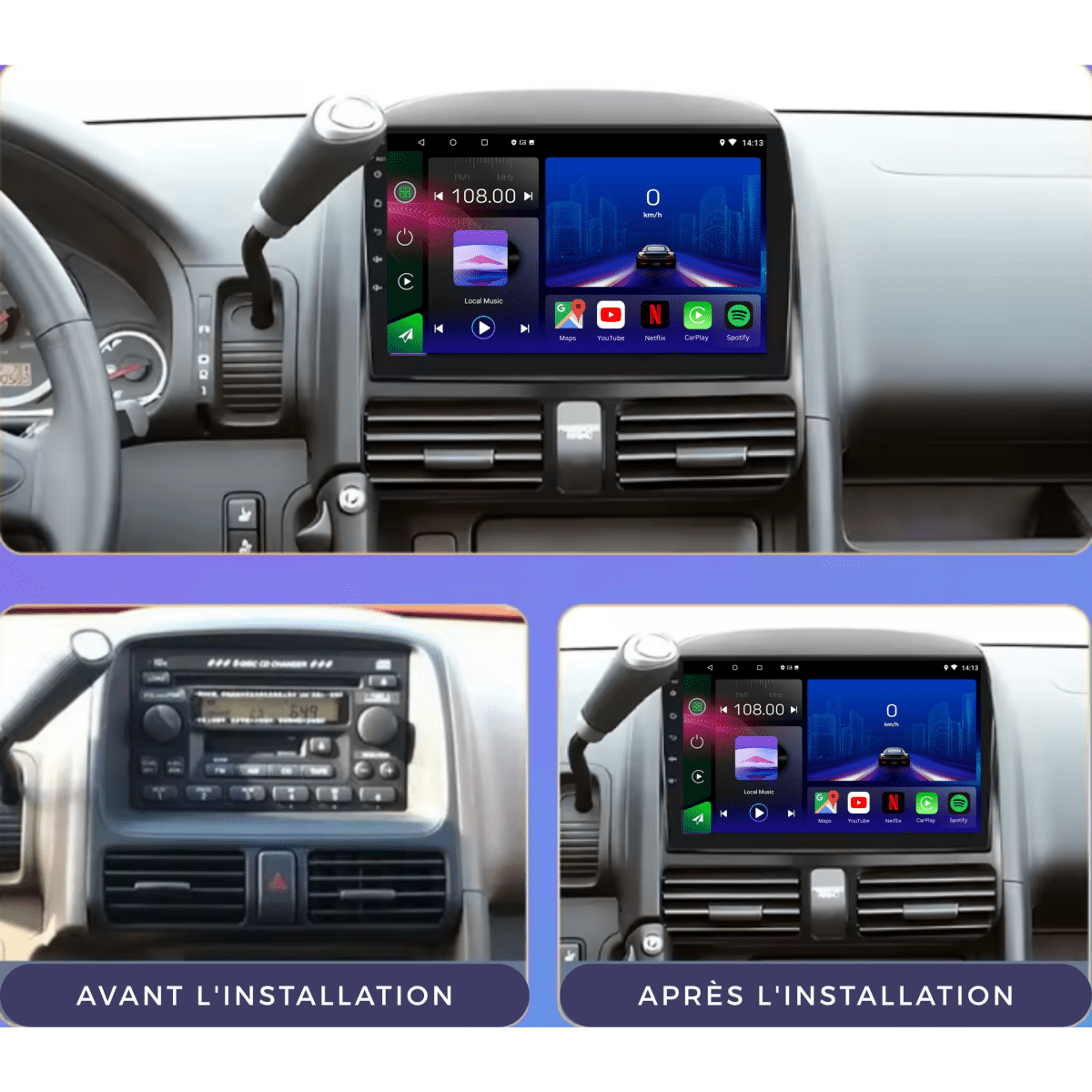 TOPTAKTILHonda CRV | 2001 - 2006 | Android 15 autoradio | Apple CarPlay | Android Auto