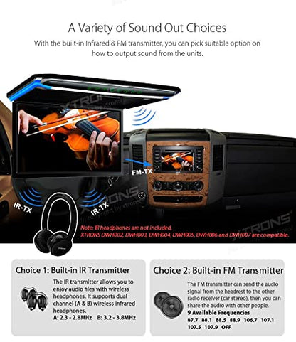 TOPTAKTILÉcran TFT 17.3" Full HD 1080P – Lecteur de Toit Voiture avec Casque IR NoirÀ domicile