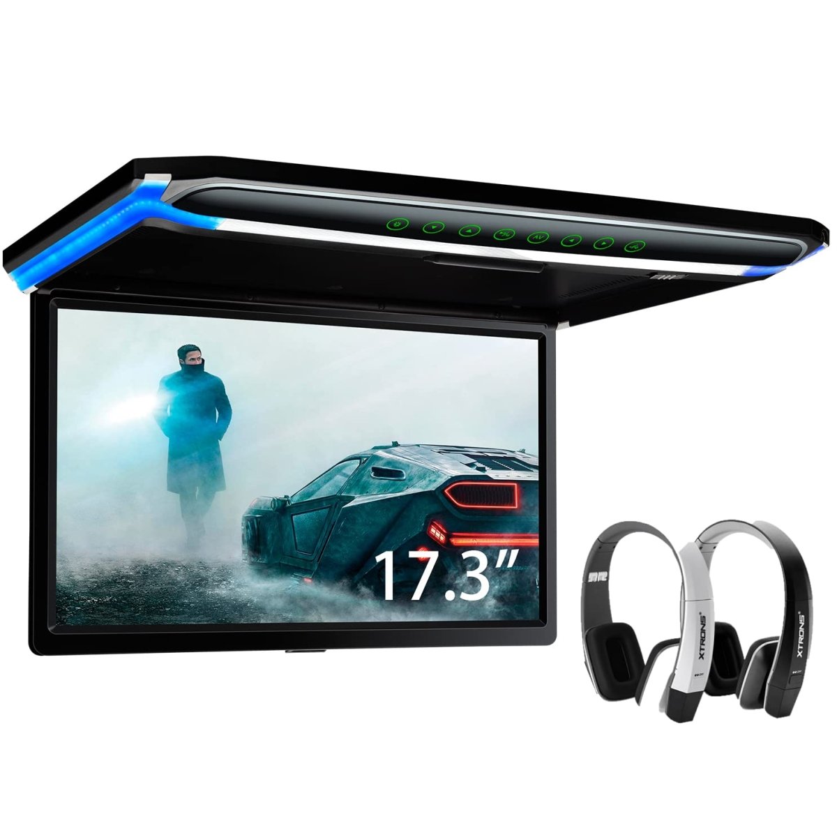 TOPTAKTILÉcran TFT 17.3" Full HD 1080P – Lecteur de Toit Voiture avec Casque IR NoirÀ domicile