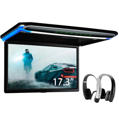 TOPTAKTILÉcran TFT 17.3" Full HD 1080P – Lecteur de Toit Voiture avec Casque IR NoirÀ domicile