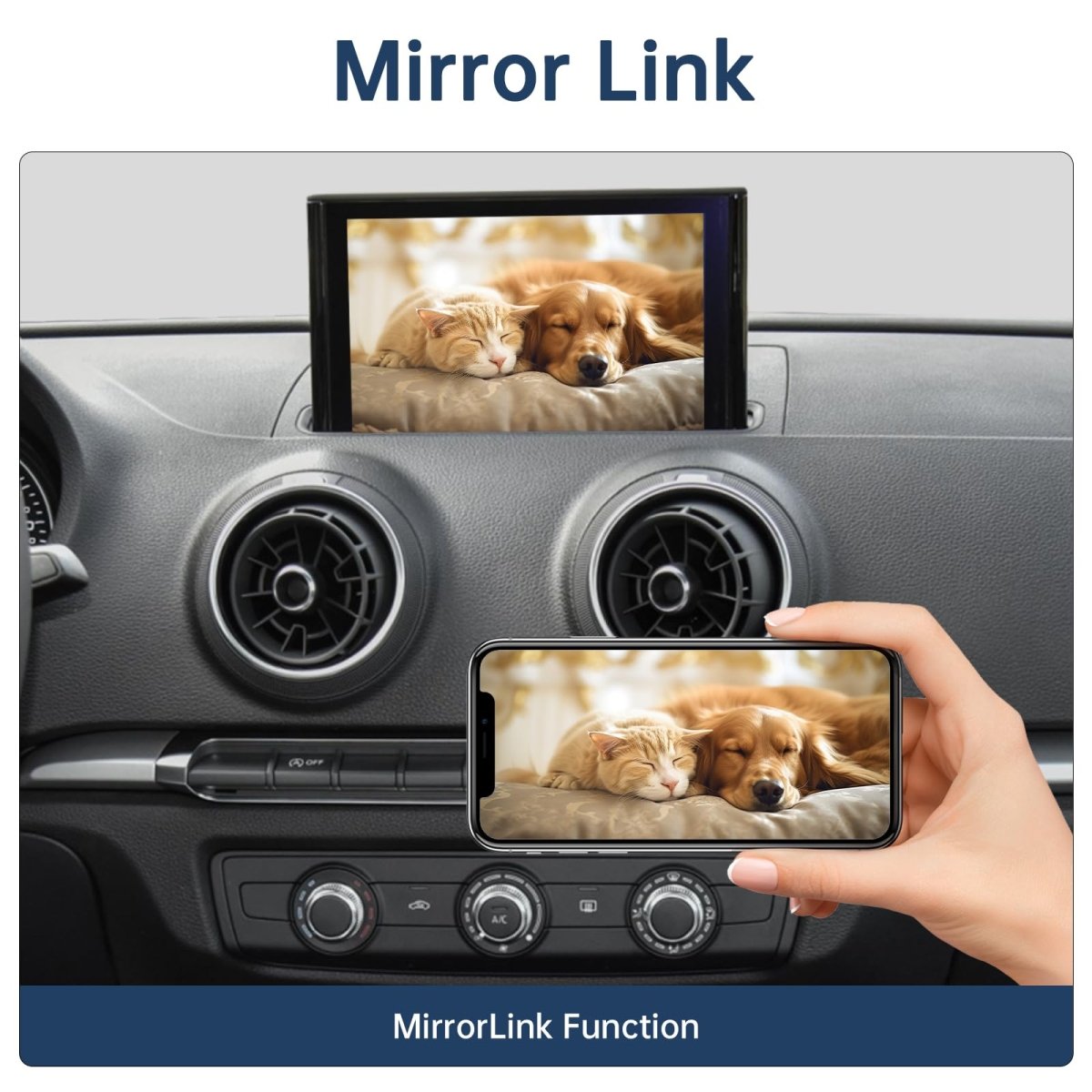 TOPTAKTILKit Rétrofit CarPlay & Android Auto Sans Fil pour Audi A3/A5/S3 (2010–2018) – Navigation, Musique, Caméra, Mirroring