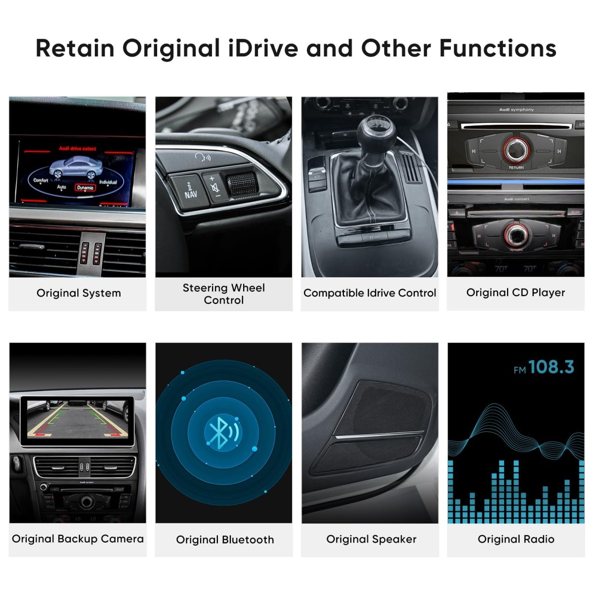 TOPTAKTILÉcran Tactile 10.25″ Wireless Carplay Android Auto pour Audi B8 B8.5 A4 S4 A5 S5 RS4 RS5 2009 - 2016
