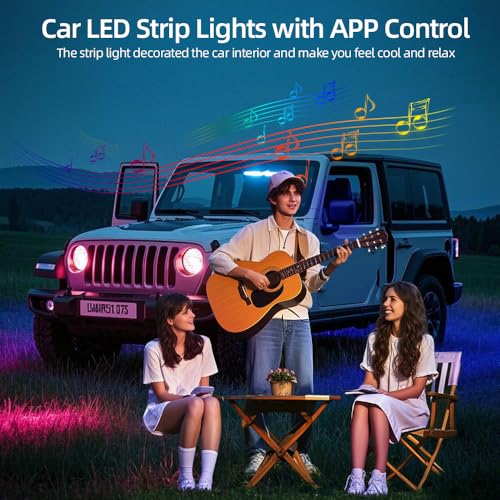TOPTAKTILKit LED pour Voiture RGB - 16 Millions de Couleurs avec Contrôle App
