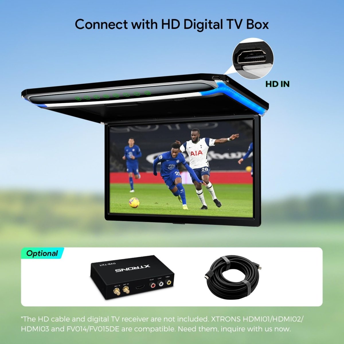 TOPTAKTILÉcran TFT 17.3" Full HD 1080P – Lecteur de Toit Voiture avec Casque IR NoirÀ domicile