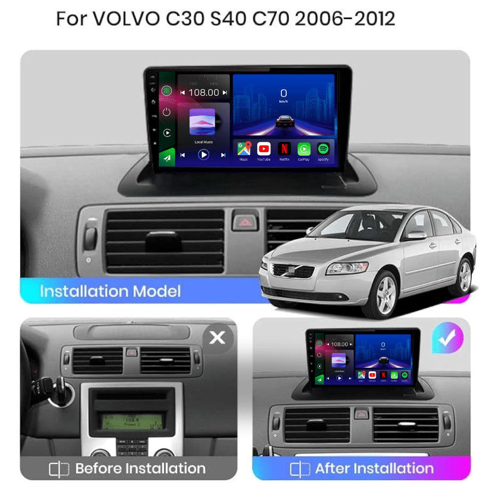 TOPTAKTILVolvo S40 | V50 | C30 | C70 | 2004 - 2012 | Android 15 autoradio | Apple CarPlay | Android Auto
