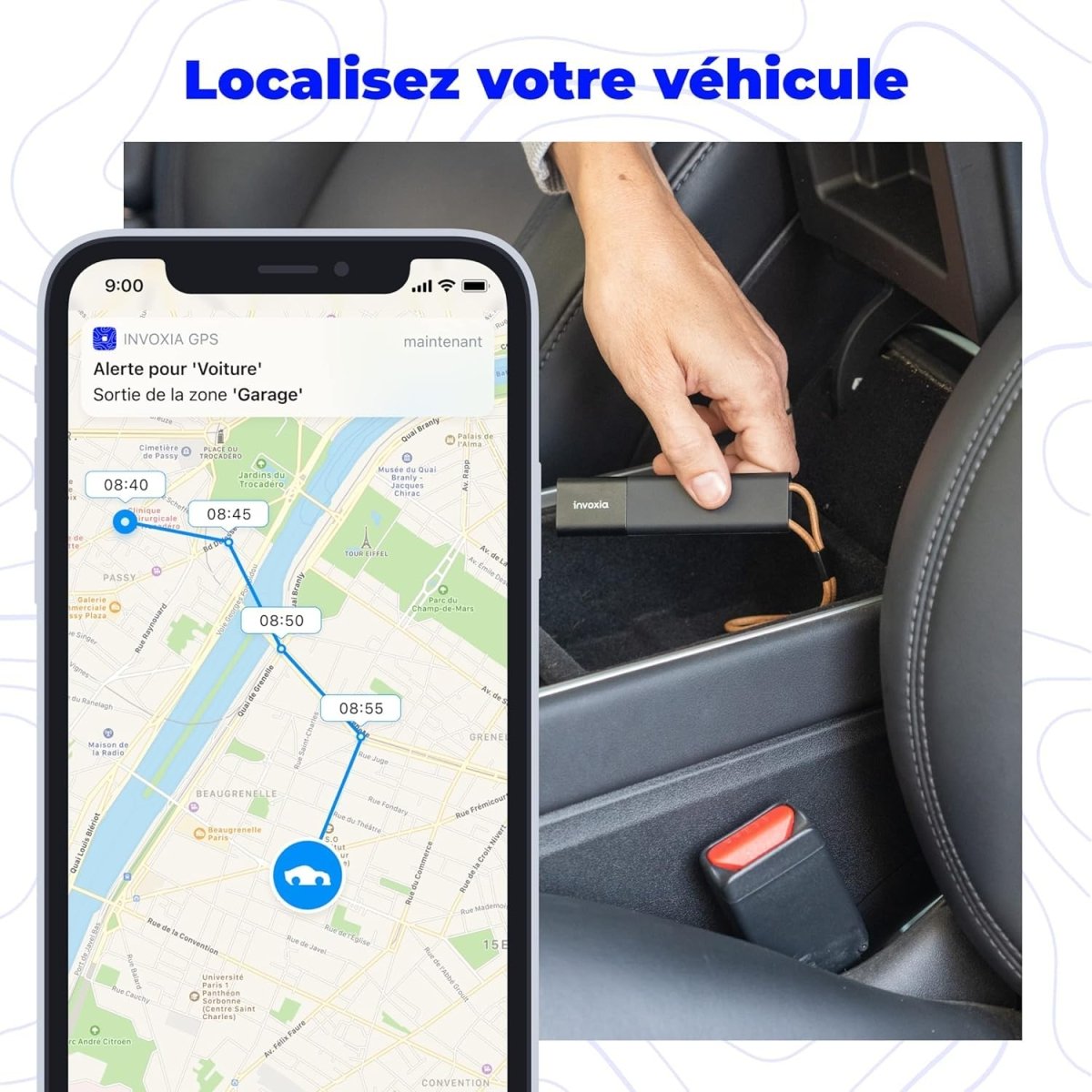 TOPTAKTILGPS Tracker - Protection contre le vol pour véhicules et objets de valeurUnique